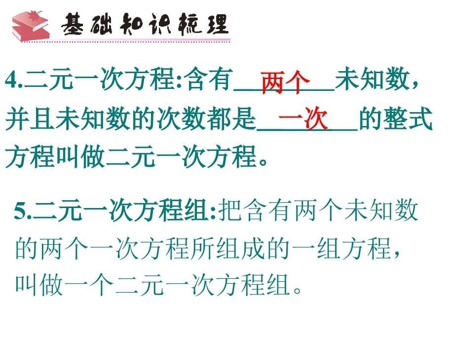 中考复习《2.1一元一次方程与二元一次方程(组)》课件_第5页