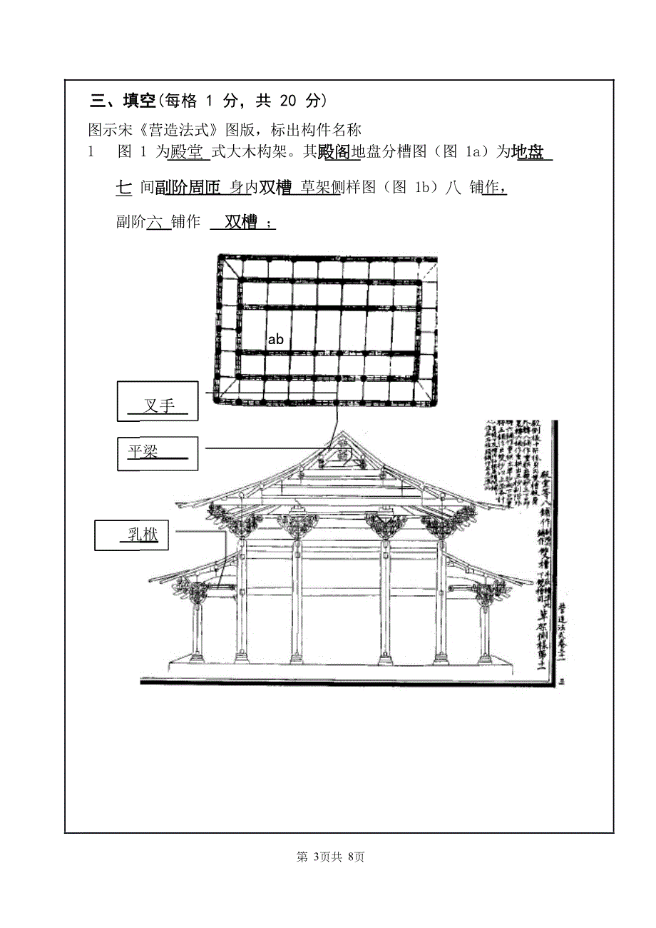 中国古代建筑史A卷标准答案及评分标准_第3页