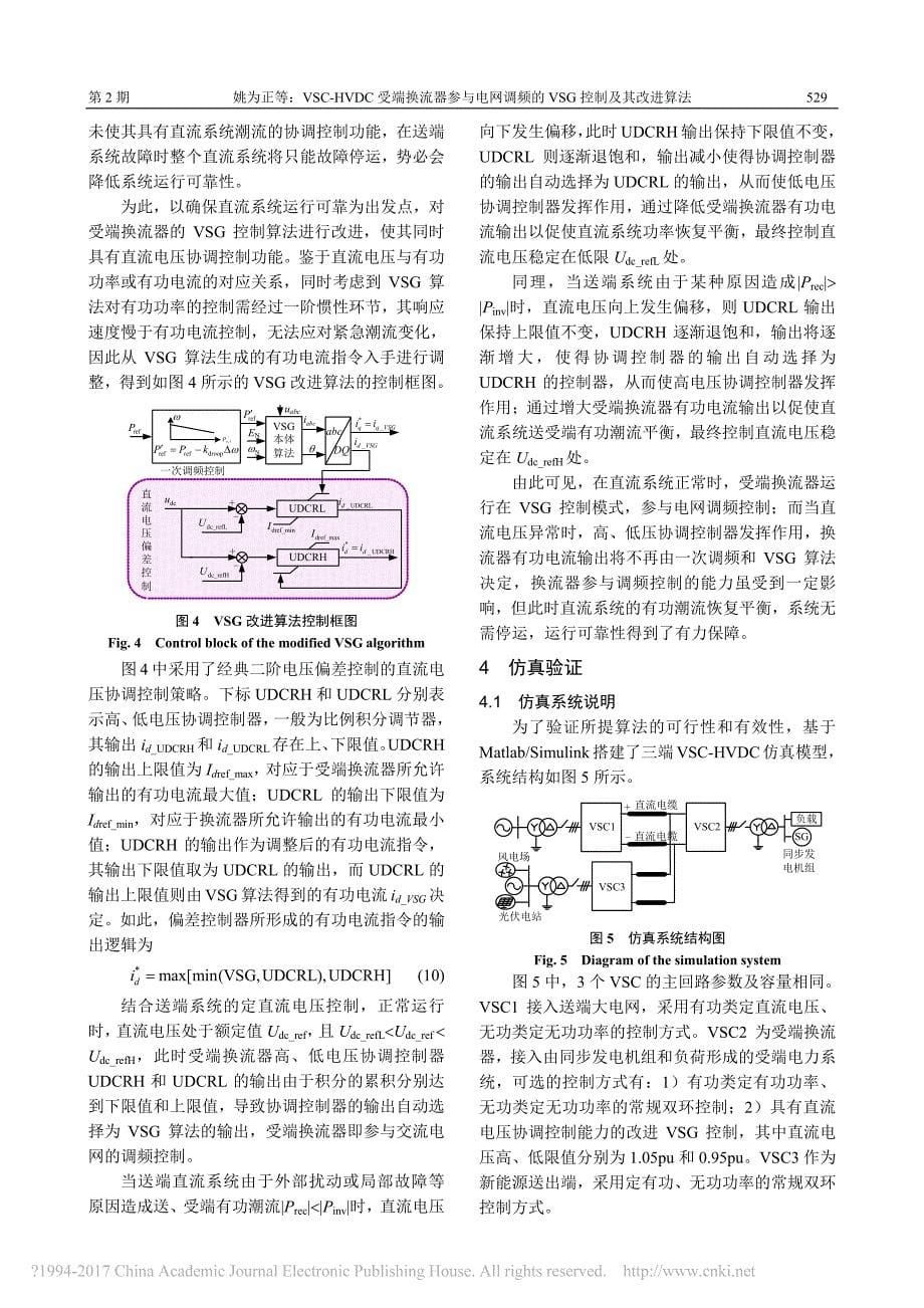 VSC_HVDC受端换流器参与电网调频的VSG控制及其改进算法_第5页