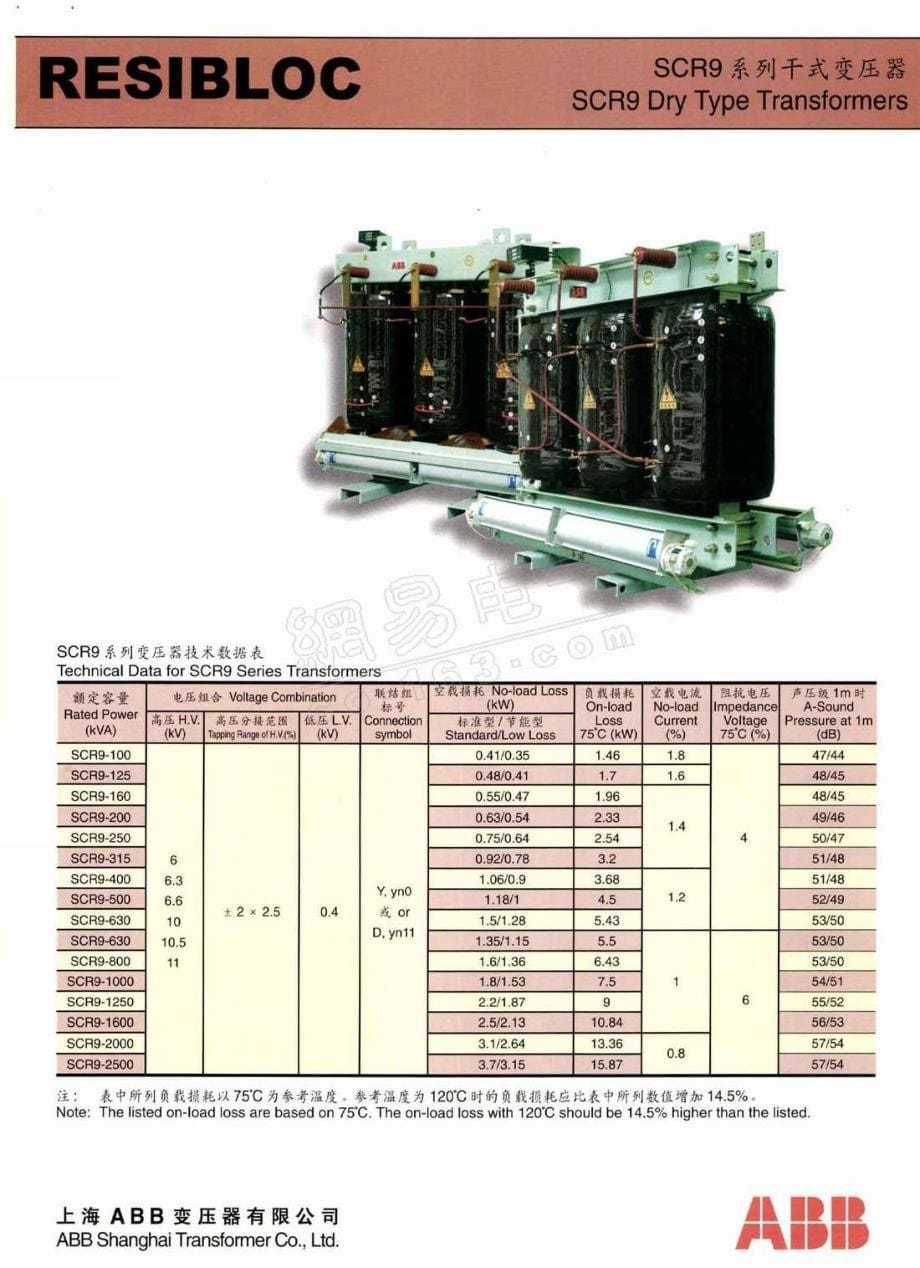 RESIBLOC干式变压器ABB技术手册_第5页