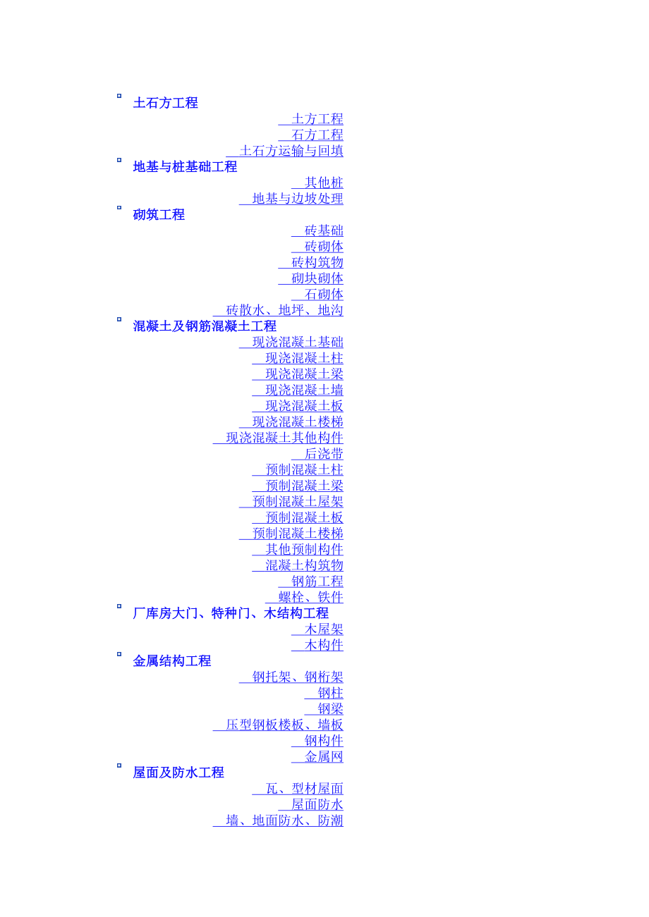 全套工程量清单项目设置及工程量计算规则(EXCEL)_第1页