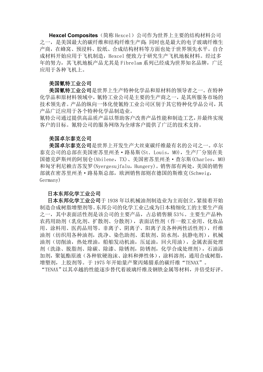 全球碳纤维材料知名企业_第2页