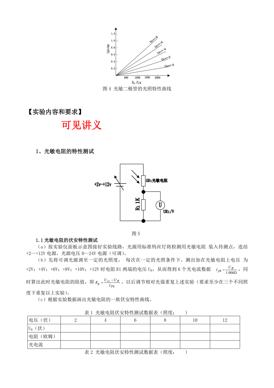 光敏电阻、光敏二极管的特性研究_第3页