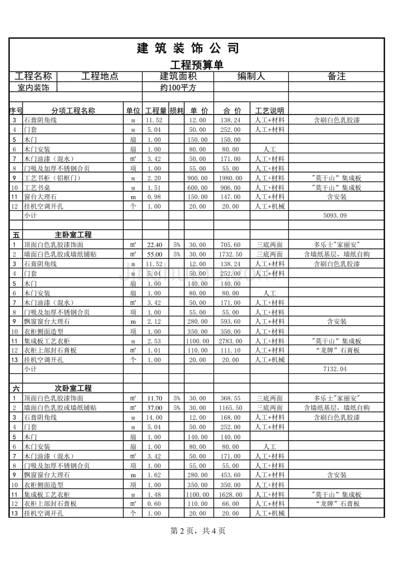 国际花园预算(OK)_第2页