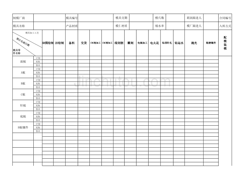 模具制作进度表(范本)_第1页