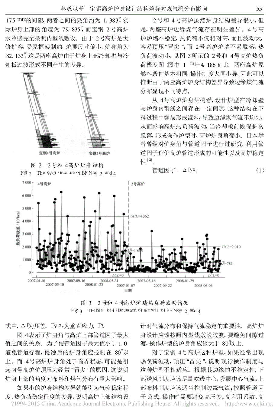 宝钢高炉炉身设计结构差异对煤气流分布影响_第3页