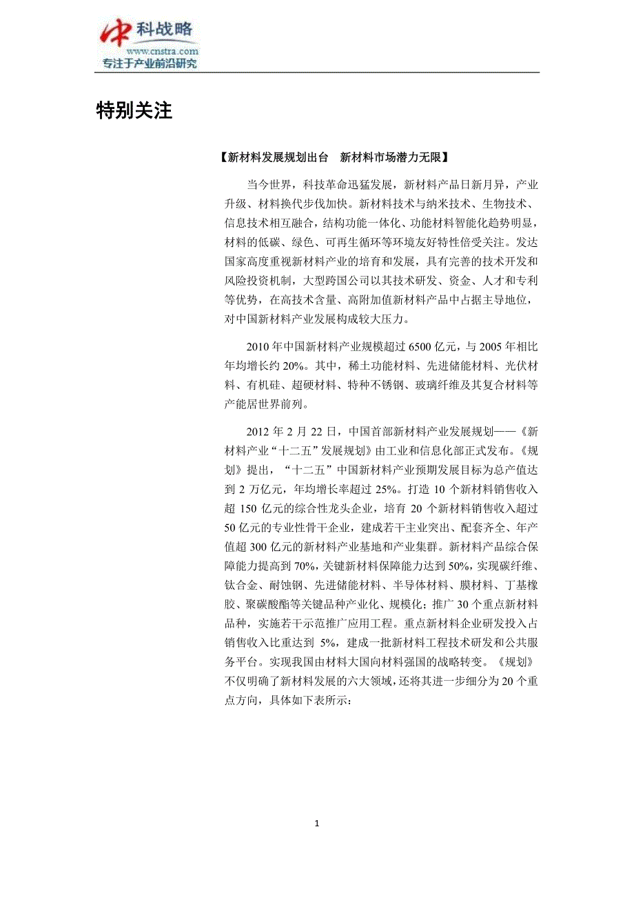 新材料发展规划出台,新材料市场潜力无限_第1页