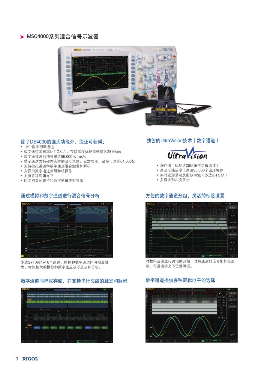 普源MSO DS4000数字示波器数据手册_第4页