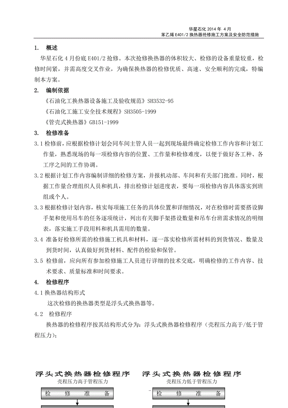 换热器检修施工方案_第1页