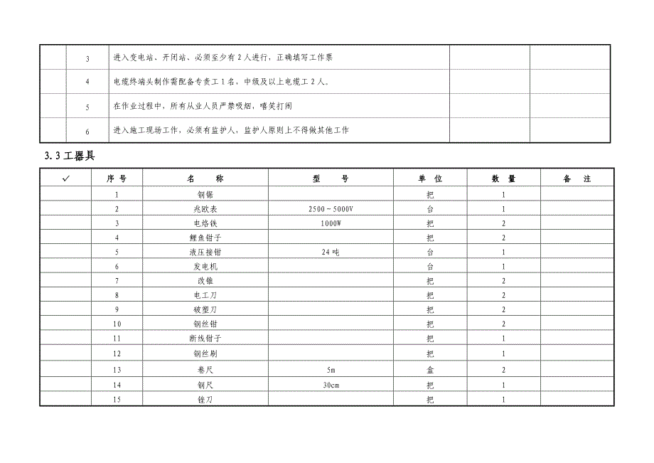 电缆普通端头制作作业指导书-户内终端头-冷缩_第3页