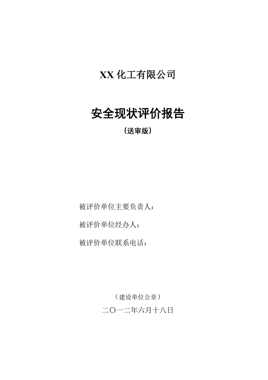 化工有限公司安全评价报告_第1页