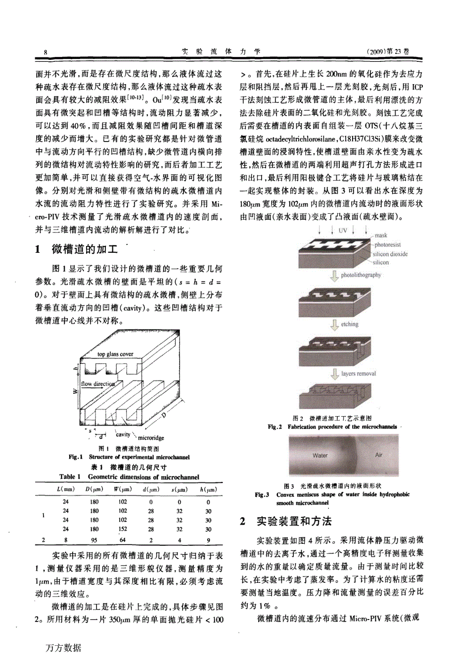 疏水微槽道内层流减阻的实验研究_第2页