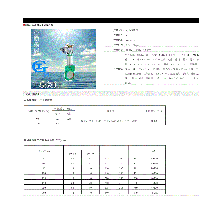 电动浆液阀-PZ973X电动浆液阀_第1页