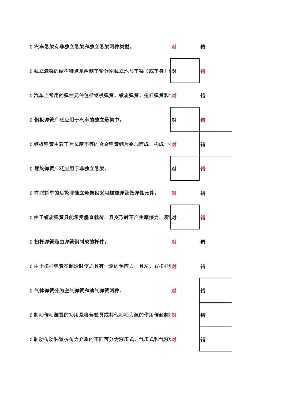 级汽修底盘部分复习题_第5页