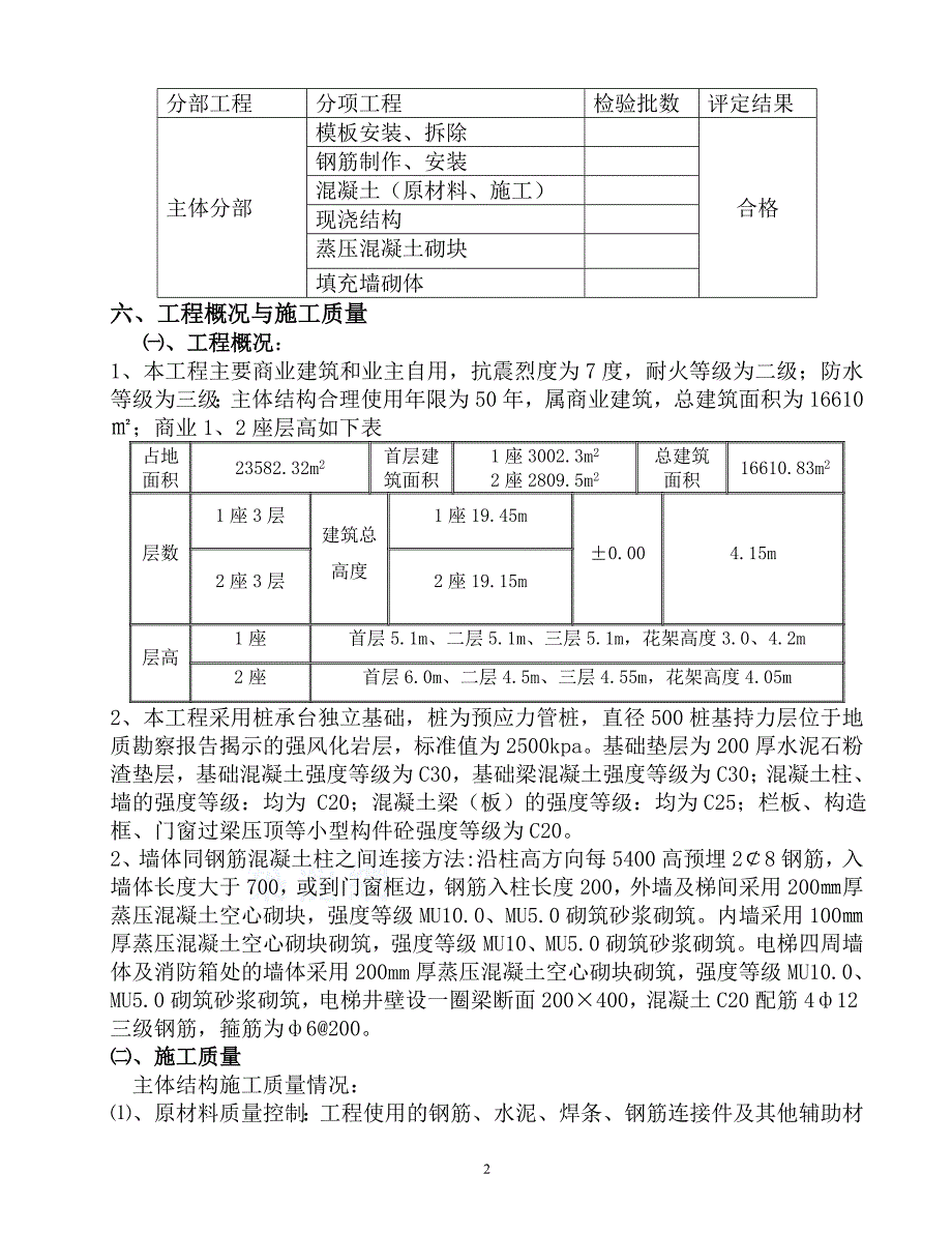 商业中心、座主体结构验收自评报告_第2页