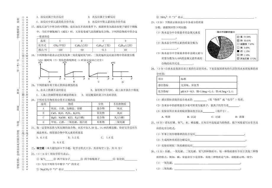 2015年春季学期初三年级第一次统测卷_第3页