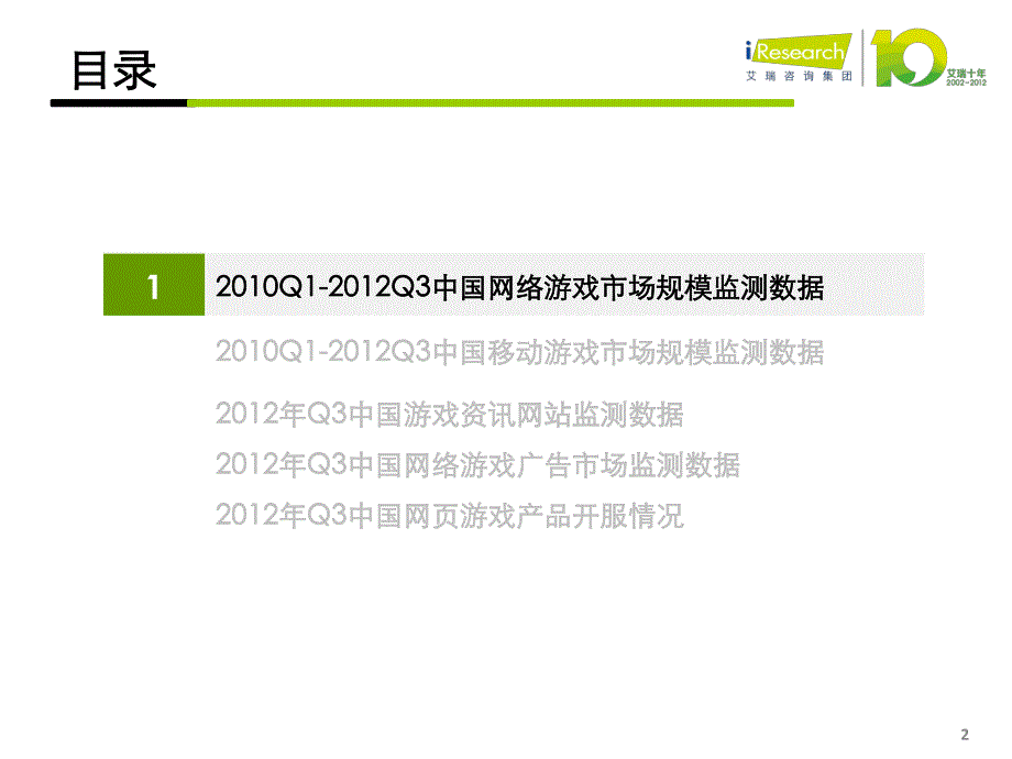 iResearch-2012Q3季度数据发布PPT版本-网络游戏_第2页