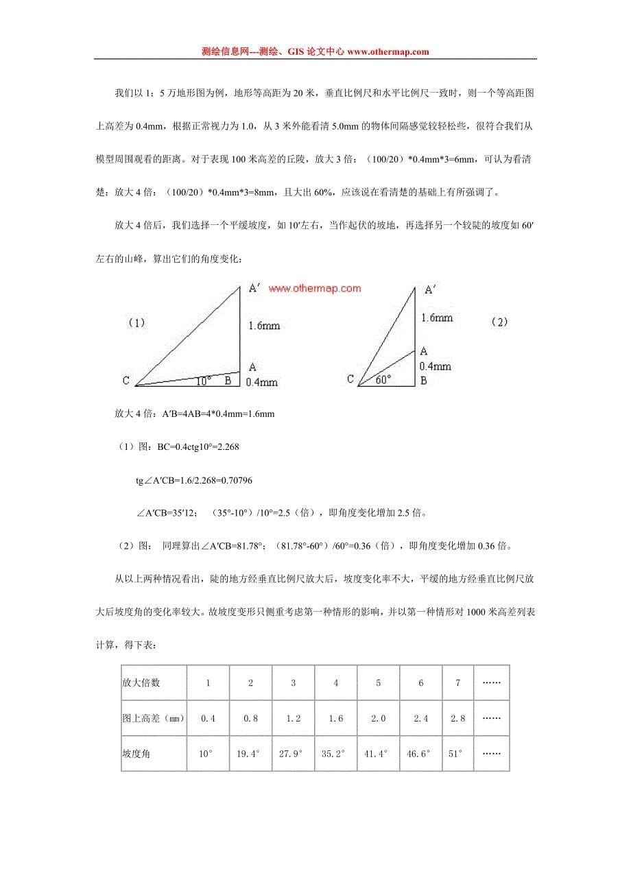 探讨确定地貌立体模型中垂直比例尺的原则与方法_第5页