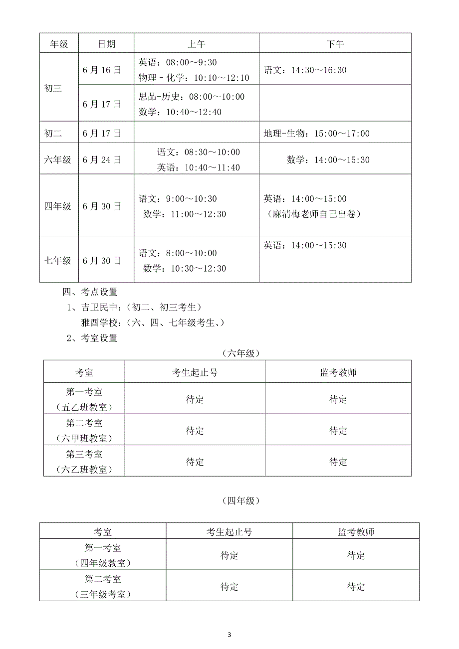 2015春初二、初三和小六毕业考试方案_第3页