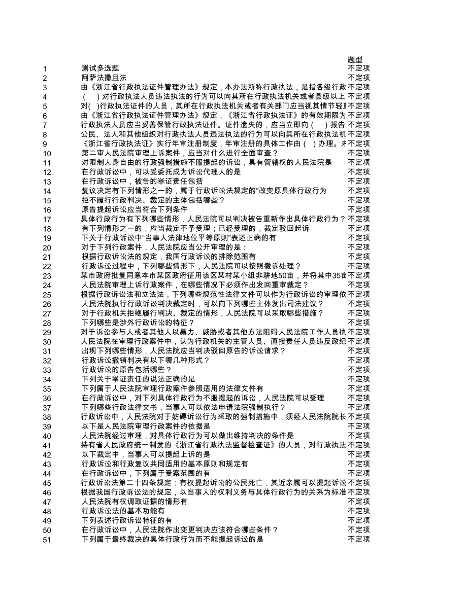 政执执法证考试多选题_第1页