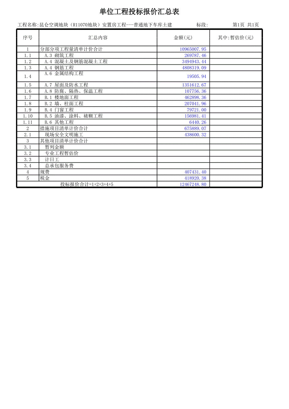 普通地下车库土建_第1页