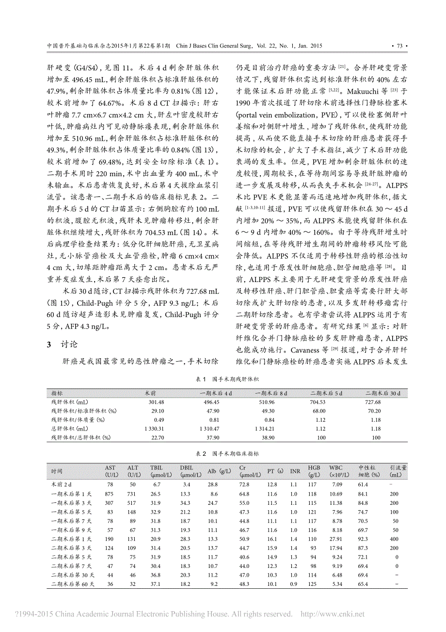 全腹腔镜前入路经肝后隧道绕肝带结结扎的分期肝切除术治疗肝硬变肝癌_第4页