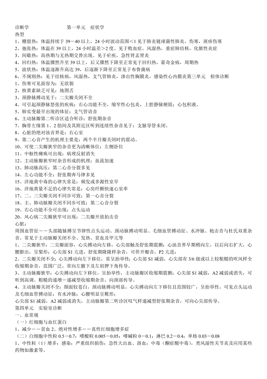 2012年中医内科主治医师考试_诊断学基础_资料整理_第1页