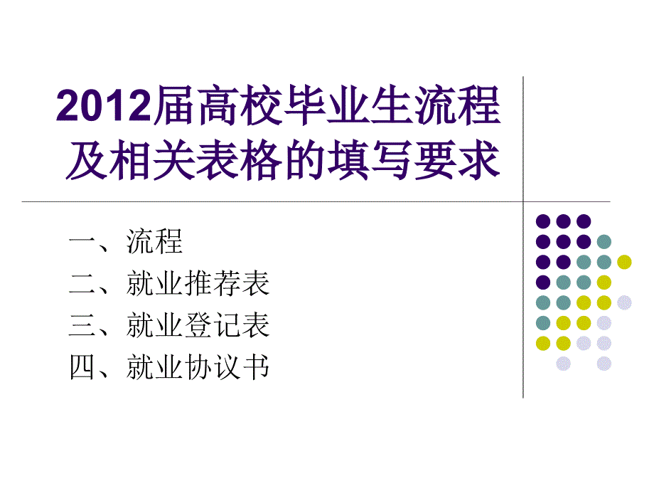 2012届高校毕业生流程及相关概念解释_第1页