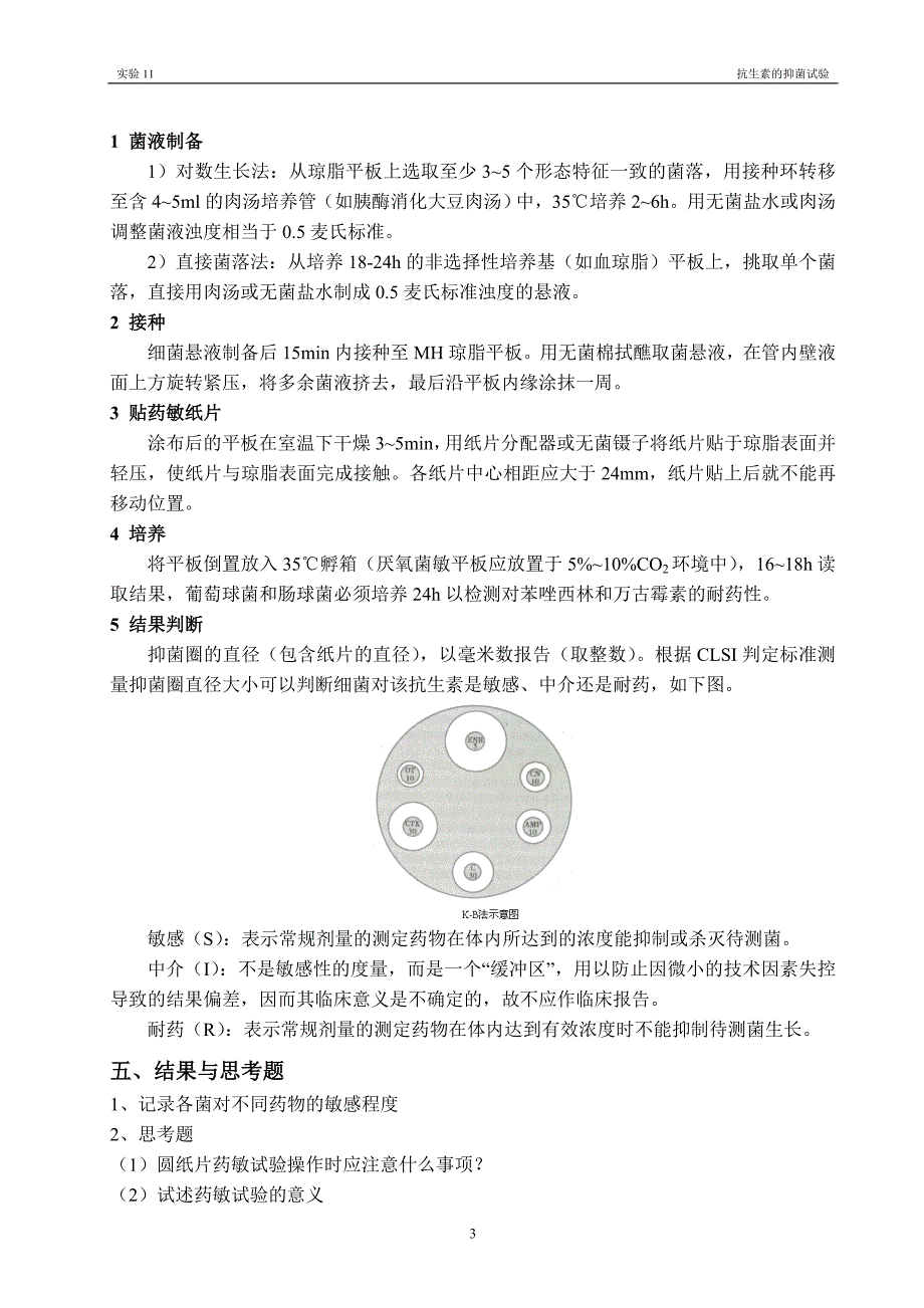 实验11-抗生素的抑菌试验_第3页