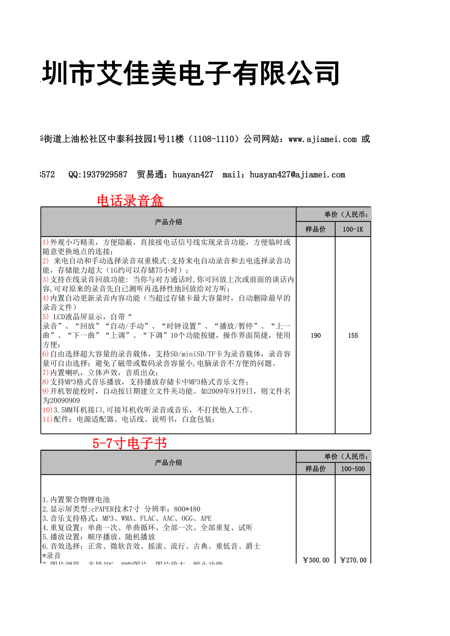 15寸艾佳美数码相框报价表（6月28日更新）_第4页