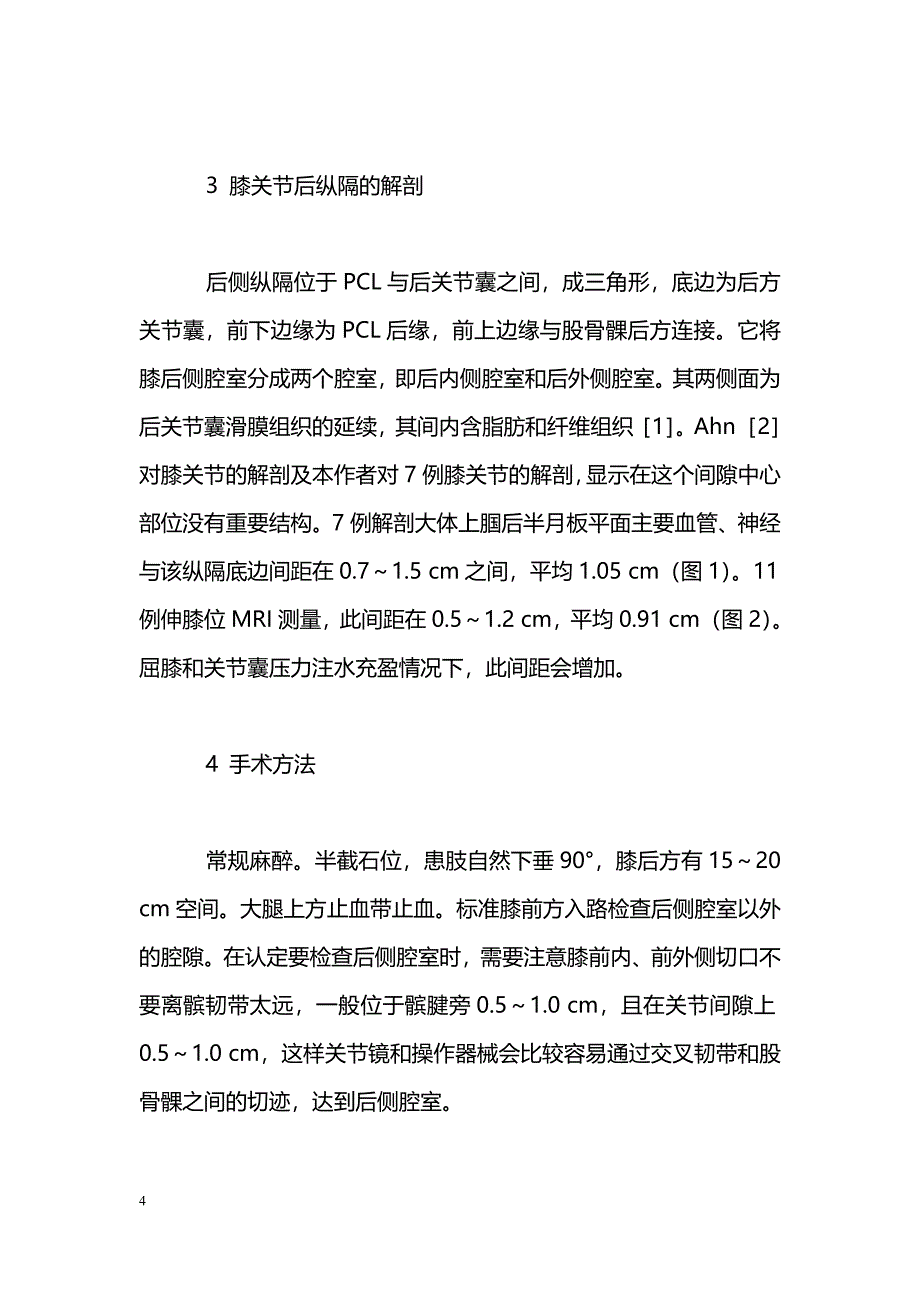 膝关节镜下膝后侧腔室联合手术入路的探讨_第4页