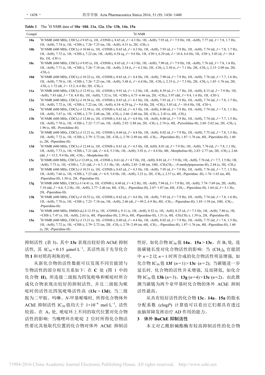 4_吡啶基噻唑_2_胺衍生物的设_省略_及其对乙酰胆碱酯酶的抑制活性研究_曹婷婷_第3页