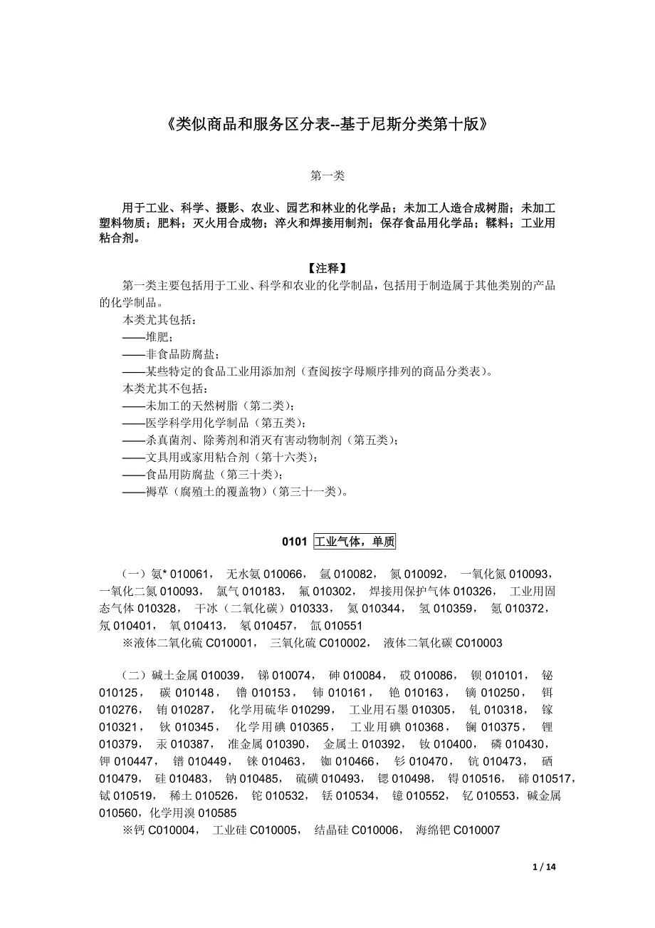 【最新】《类似商品和服务区分表--基于尼斯分类第十版》 (1)_第1页