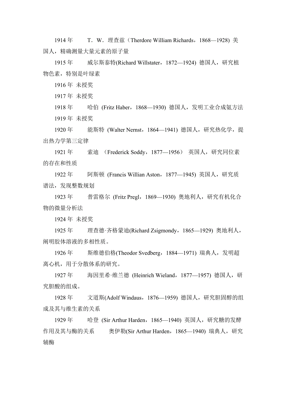 【最新】历年诺贝尔化学奖获得者及其获奖原因_第2页