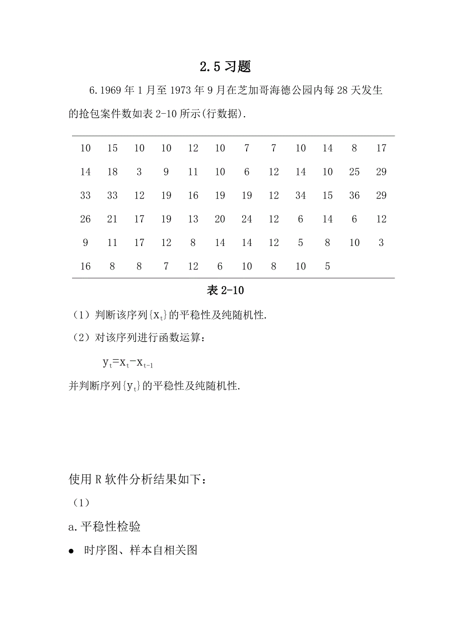 检验时间序列的平稳性及纯随机性(白噪声序列检验)_第1页