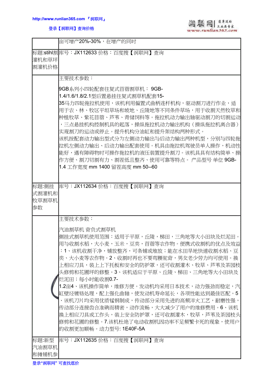 大型割灌机和21寸割草机价格_第3页