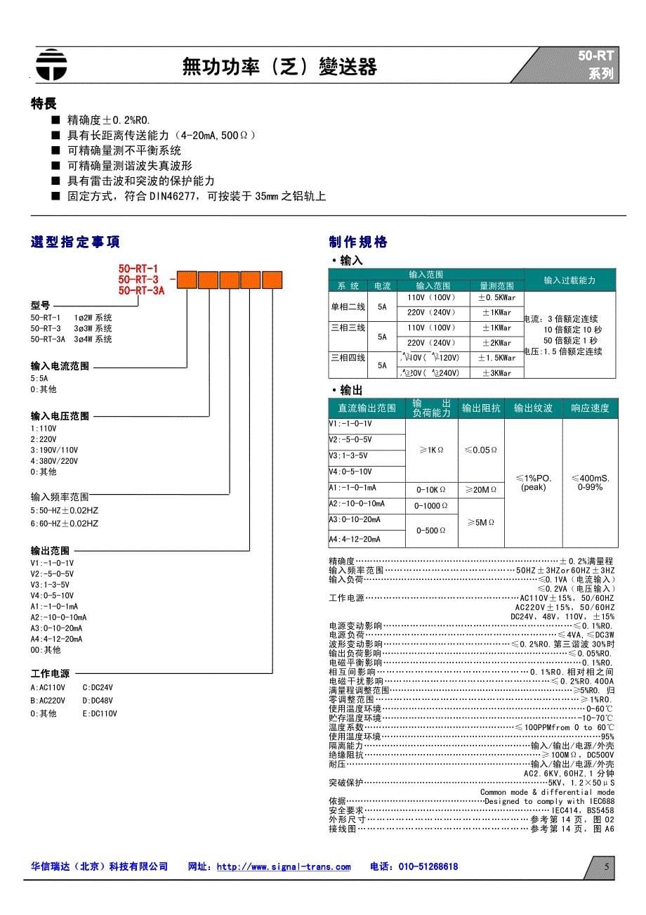 50系列电量变送器样本_第5页