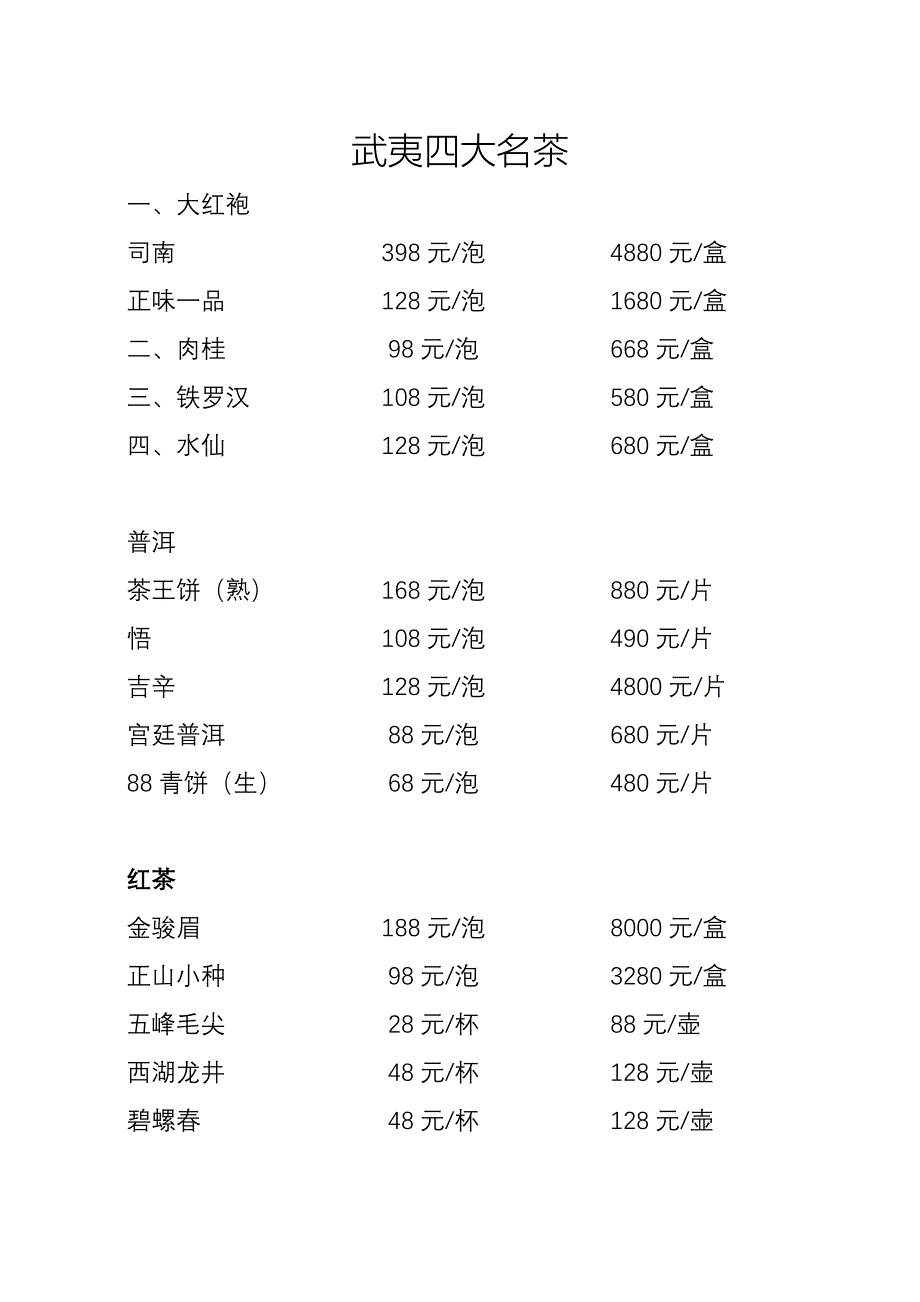 武夷四大名茶_第1页