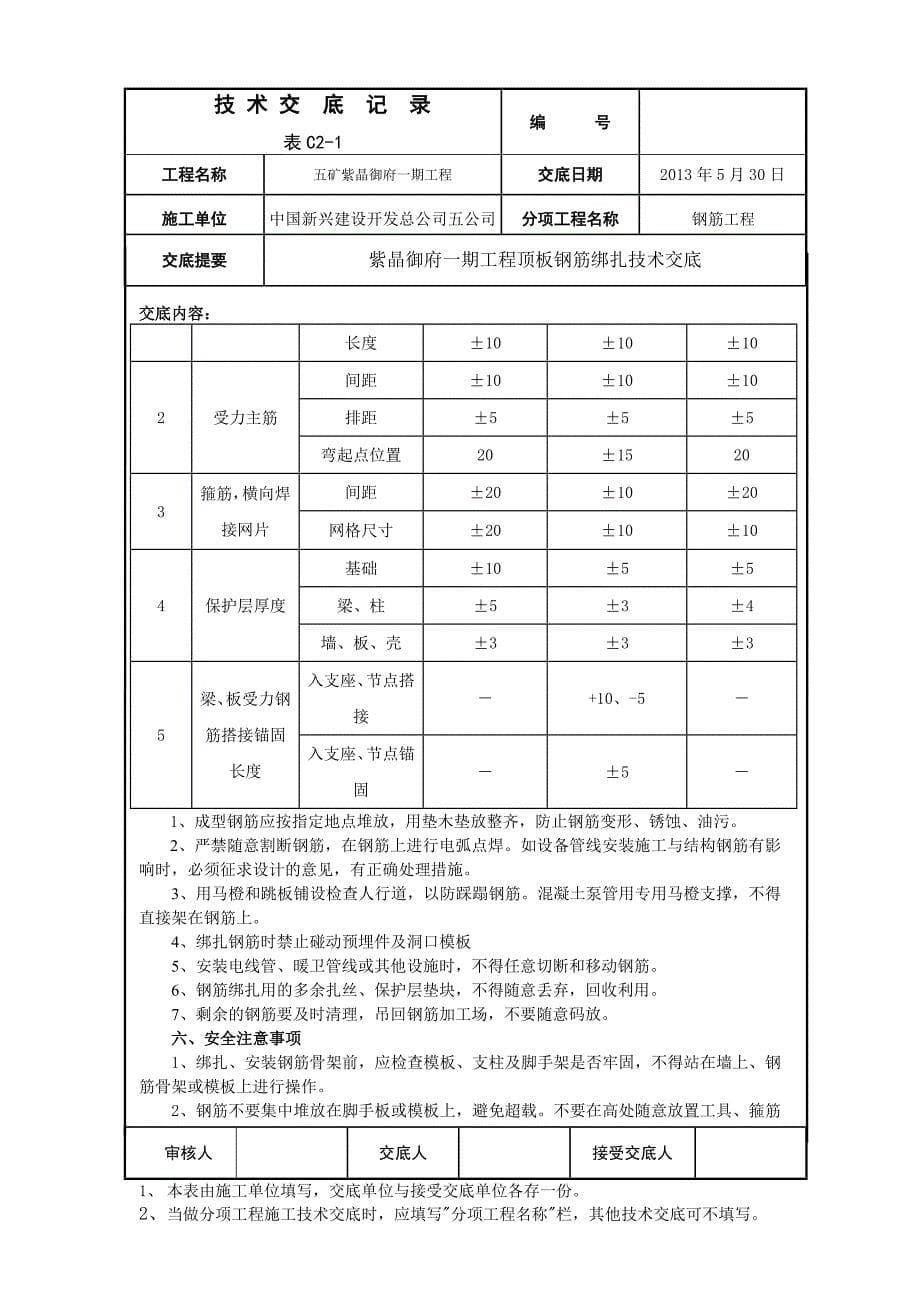 顶板钢筋绑扎技术交底_第5页