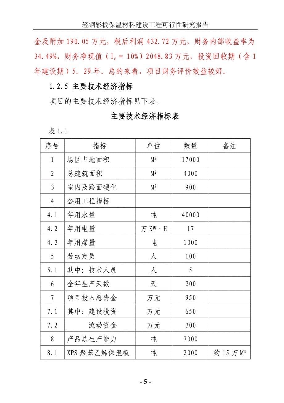 轻钢彩板保温材料建设工程可行性研究报告_第5页