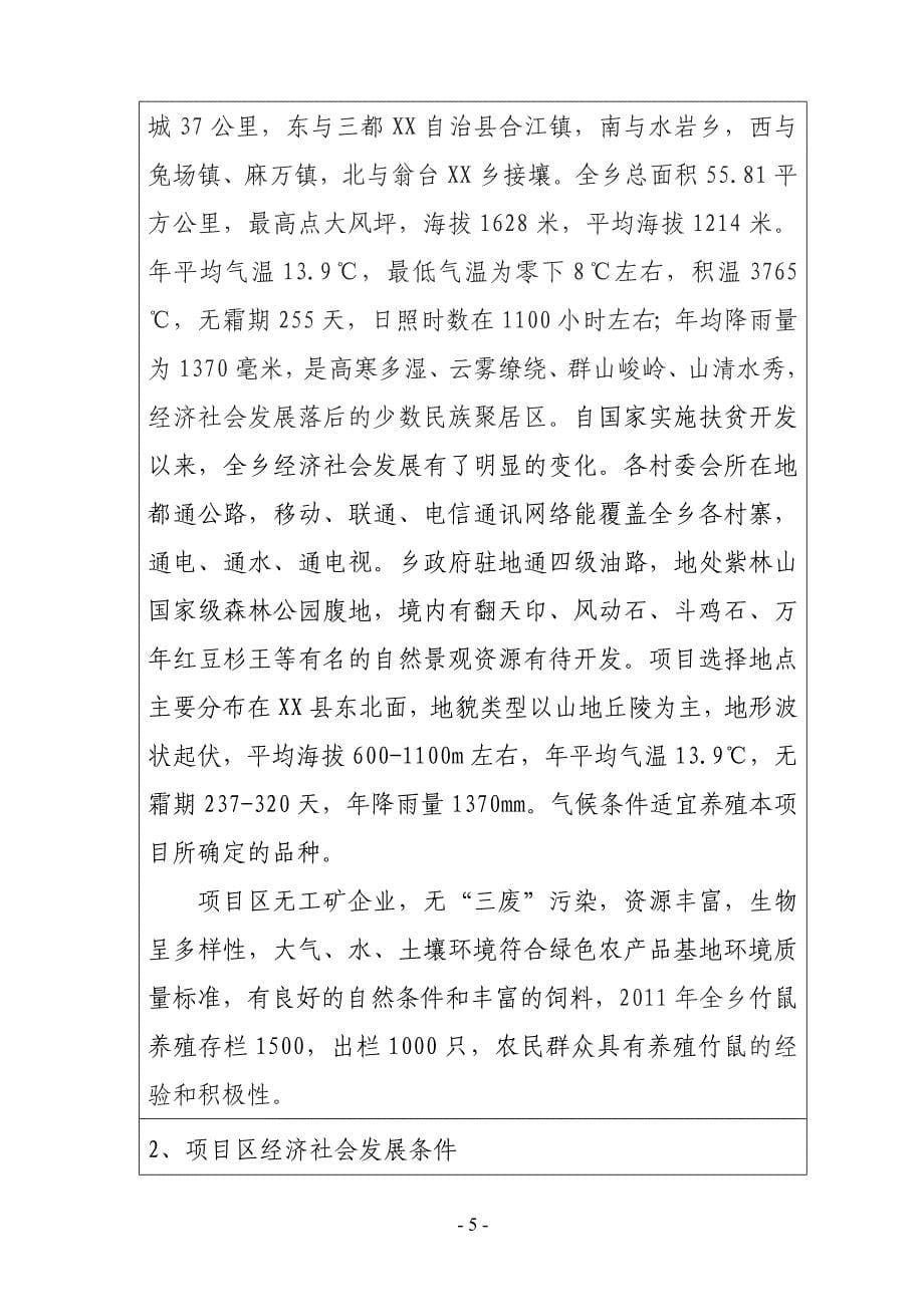 竹鼠养殖产业化扶贫项目申报建议书_第5页