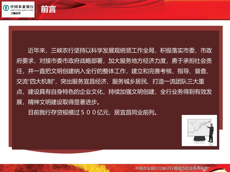 中国农业银行三峡分行创建文明行业汇报报告_第2页