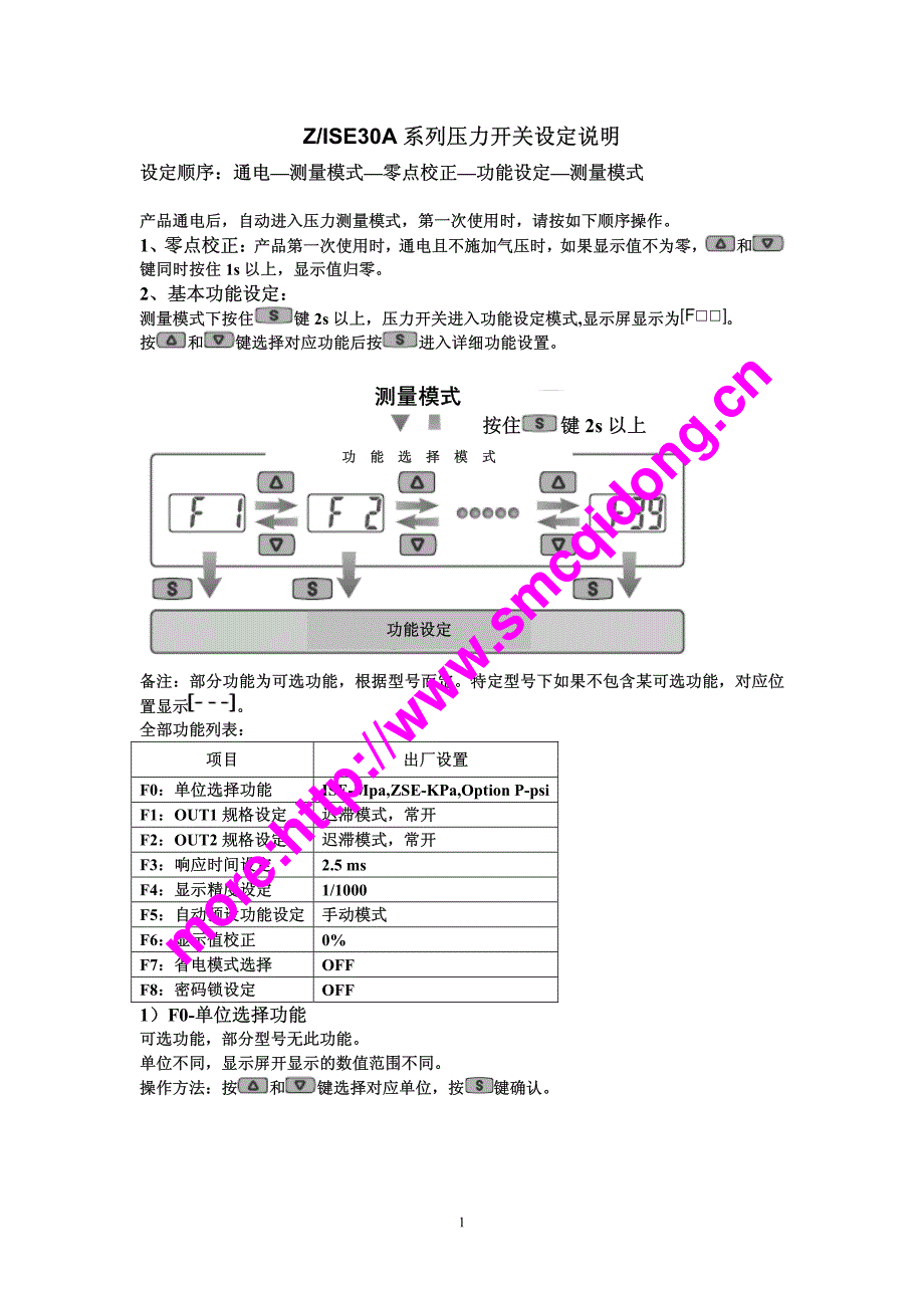 smc新型压力开关ise30azse30a中文设定说明书-ttp_第1页