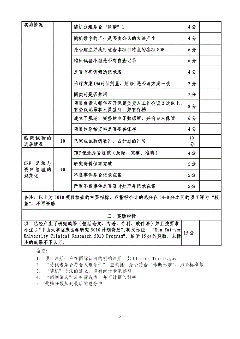 中山大学5010计划项目评估指标体系_第2页