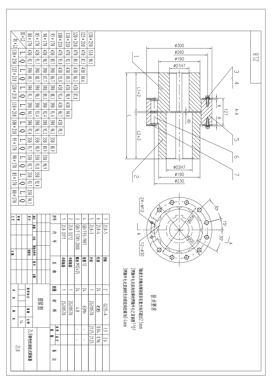 ZL8弹性柱销齿式联轴器_第1页