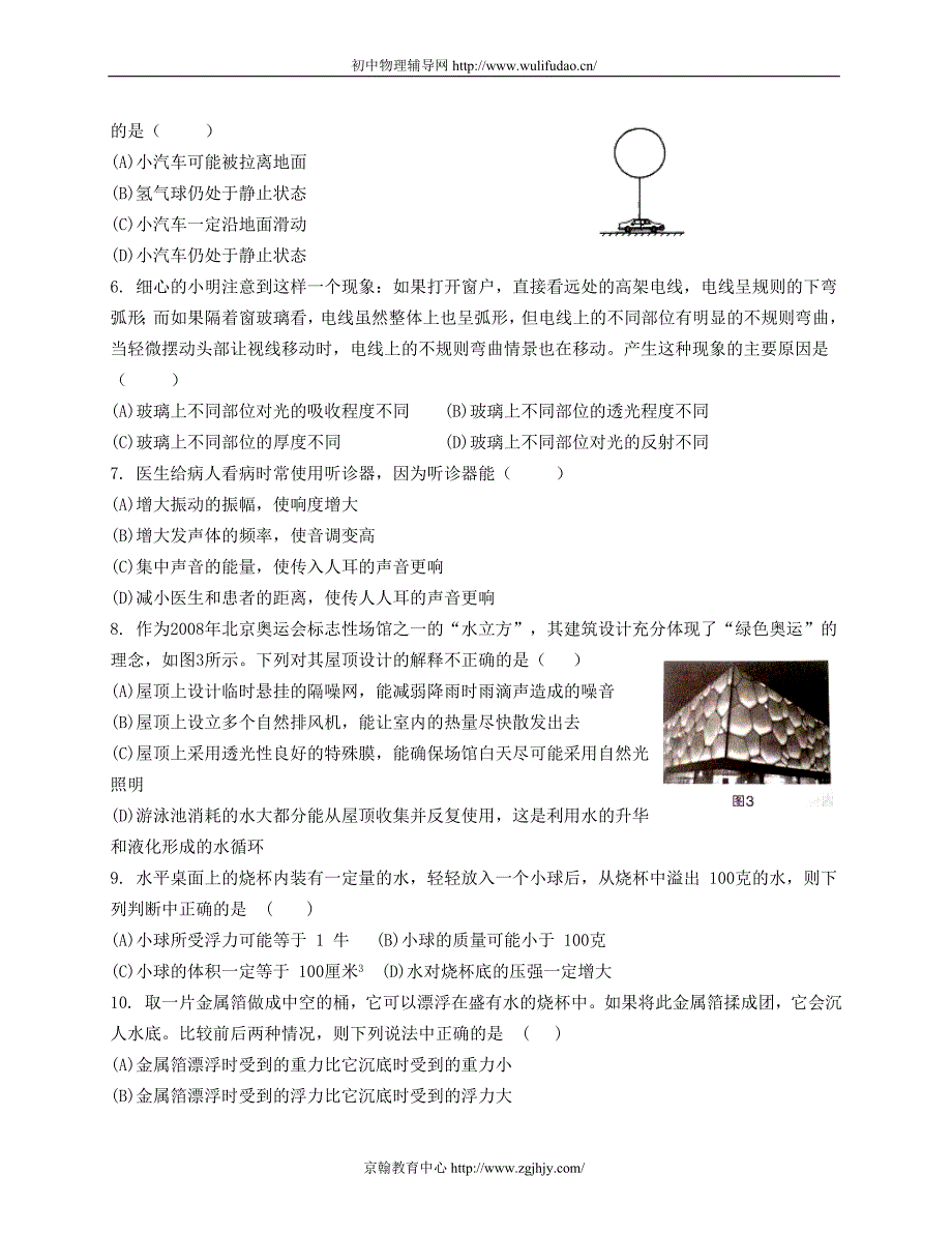 上海市第二十三届初中物理竞赛初赛试题及答案_第2页