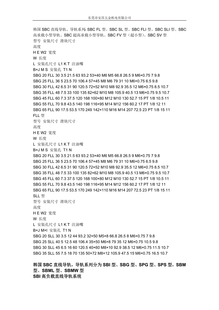 SBC直线导轨_第1页