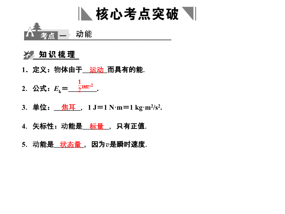 【创新设计】2011届高考物理一轮复习 第5章 第2课时 动能  动能定理课件 人教大纲版_第2页