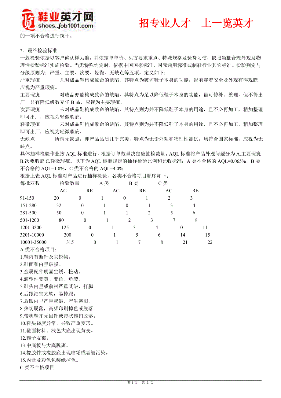 产品最终检验-鞋类QC验货手册_第2页