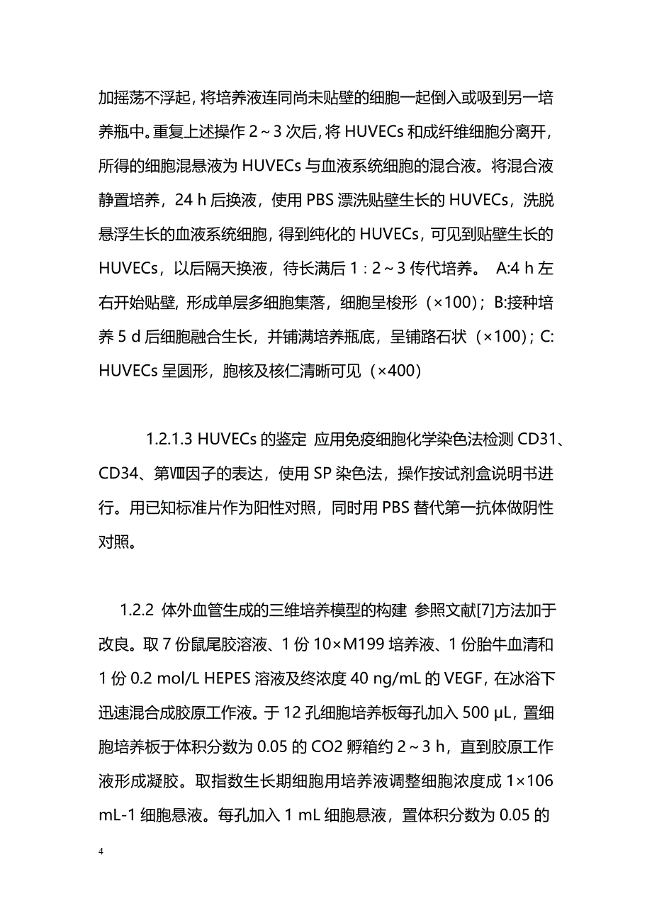 体外血管生成三维培养模型的构建_第4页